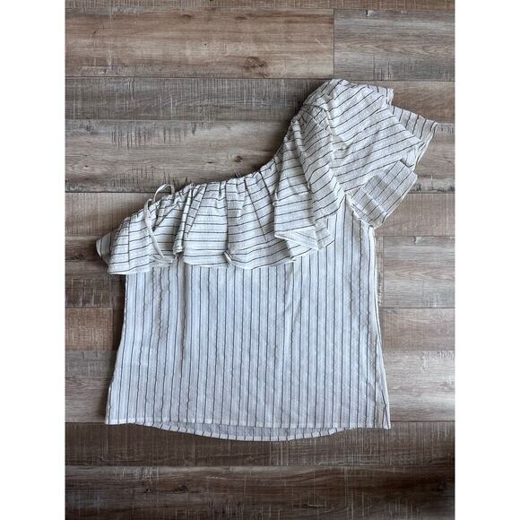 Ganni Wilkie Ruffle Striped Seersucker Blouse Size EU36/S - Picture 5 of 5